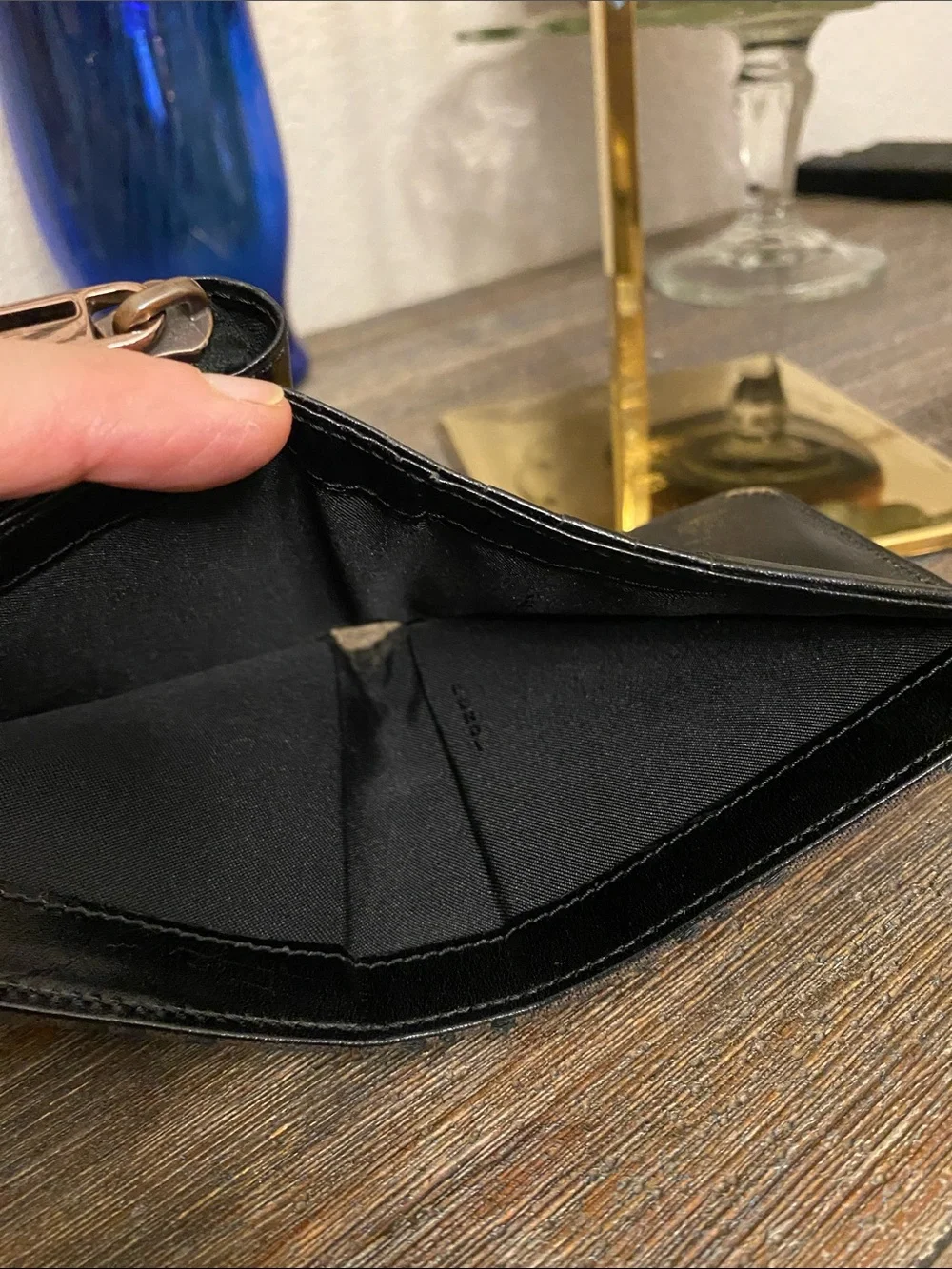 GUC Fendi Brown and Black Zucca Canvas Zip-Around Compact Wallet